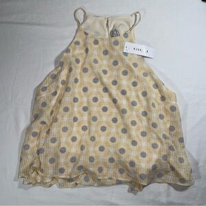 Gilli Womens 1X Yellow Yellow Geometric Sunburst Halter Tank Top NWT Plus Size‎
